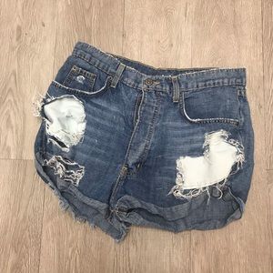 Carmar Distressed Blue Denim Jean Shorts
